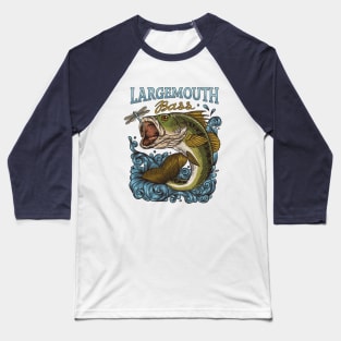 Largemouth Bass & Dragonfly Baseball T-Shirt